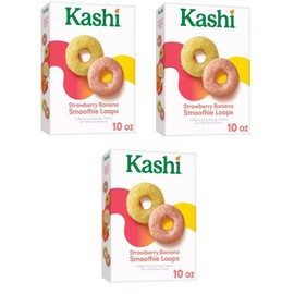 Cold Breakfast Cereal byKashi- Strawberry Banana Smoothie Loops Cereal - 12.7 Oz Box - Pack of 3