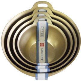 Hokuriku Aluminum Bowl Set, Pine (3.9, 4.7, 5.5, 6.3 inches (10, 12, 14, 16 cm), Lightweight, Pure Oxyonic Acid, Small Deng Set, Made in Japan