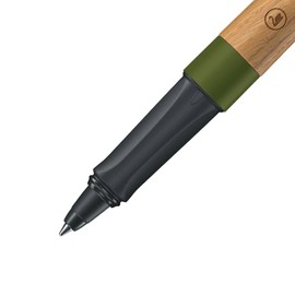 Climate-Neutral Ballpoint Pen - STABILO Grow - Pack of 1 - Moss Green/Oak including Blue Ballpoint Refill
