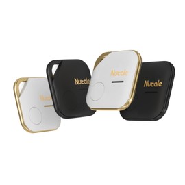 Nutale Pro Key Finder, 4 Pieces, White and Black, Bluetooth Key Finder, Compatible with iOS and Android, Item Locator for Car Keys, Pet or Backpacks