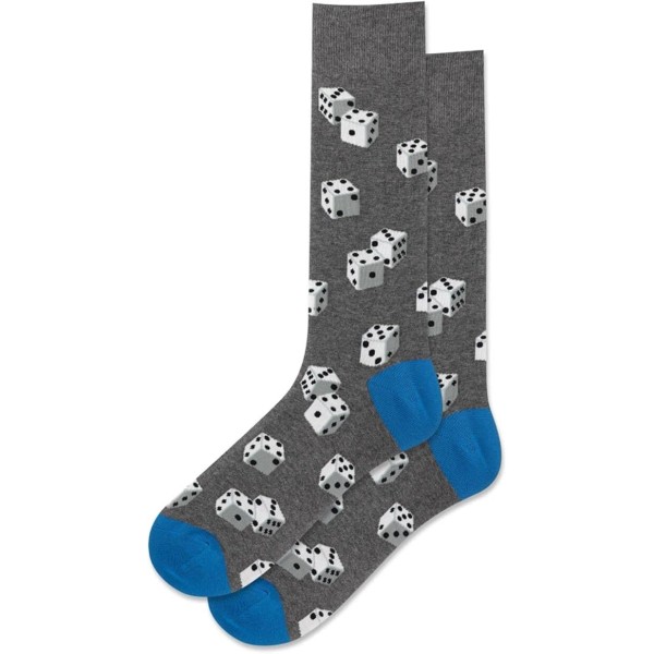 Hotsox Men's Dice Socks 1 Pair, Charcoal Heather, Men's 10-13