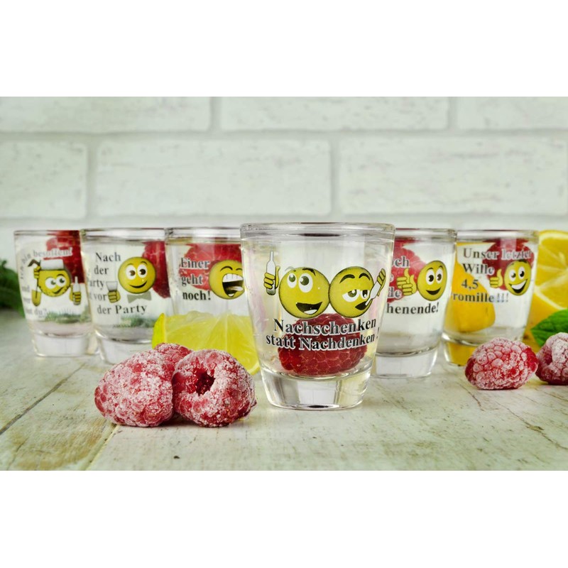 Sendez 6-Pack Modern Shot Glasses, 25ml, Colorless, Reusable, Dishwasher Safe