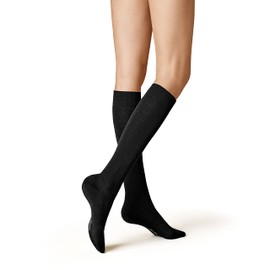 KUNERT Women's Wool Care Warm Knitted Knee Socks, Black 0070