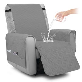 Niuoppy Recliner Chair Covers Armchair, Non-slip Sofa Covers for Recliner Single Slipcovers, Washable Recliner Chair Protectors with 6 Pockets (Light Grey)