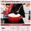 HaSteeL 1 QT Cast Iron Saucepan, Mini Enamel dutch oven