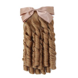 Regency Ponytail Hairpiece with Bow Spiral Curl,Historical Colonial Lady Costume (Strawberry Blonde)