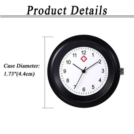 Silverora Nurse Watches Stethoscope Doctor Watch: Simple Analogue Quartz Pocket Watches Easy to Read Nurse Watches with Arabic Numerals for Men Women Black