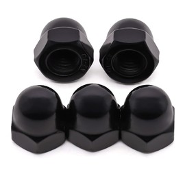 Glvaner 1/4-20 Stainless Steel Acorn Cap Nuts, Hexagon Dome Head Cap Nuts Locknuts, 304 Stainless Steel 18-8, Black Coated, 30 pcs