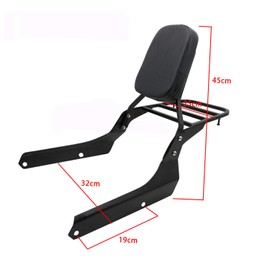 Promise Faster New Backrest Sissy Bar Luggage Rack Pad Compatible with/Replacement for Honda VT750 Shadow Spirit 2007-2014 Honda VT750C2B Shadow Phantom 2010-2017 (Deep Black)