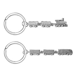 WUFGWBD 2 Pieces Train Shape Keychains, Creative Design Keychains, Metal Keychains, Gift Keychains