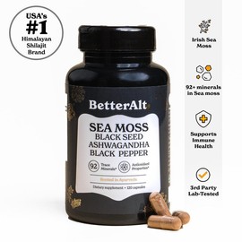 BetterAlt 92-in-1 Mineral Supplement – Sea Moss & Ashwagandha Capsules for Immune Health, Gut Support & Brain Focus – Lab-Tested – 2-Month Supply