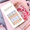 Press on Almond Nails French Tip 24Pcs Glossy Full Cover