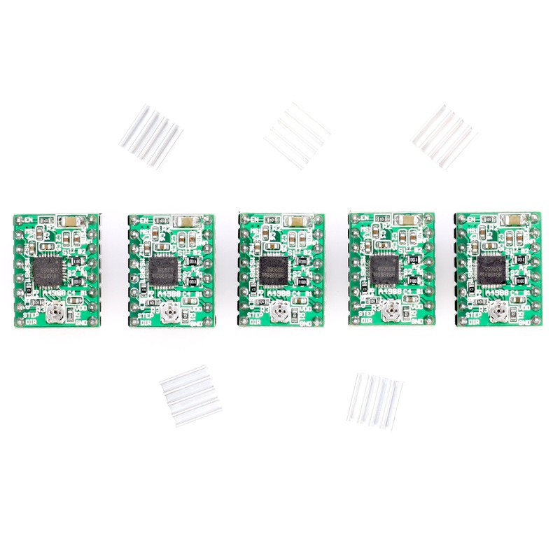Paradisetronic.com 5X A4988 Stepper Motor Driver Module with Heatsink e.g.
