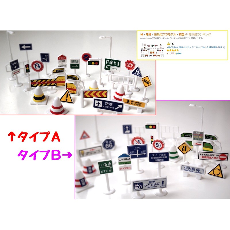 Mille Ti Rana Signs Toy Mini Car Play Road Signs