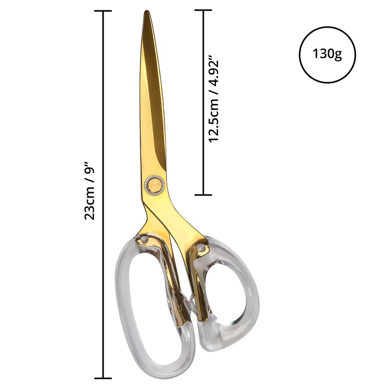 Belle Vous Multi-Purpose Scissors Gold Stainless Steel - 23 cm