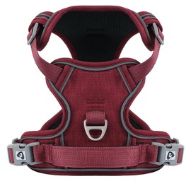 Belababy Dog Harness Small Dog, Anti Pull Dog Harness with Soft Padded Handle for Walking Training, Adjustable Reflective Harness for Small Medium Large Dogs, Red S
