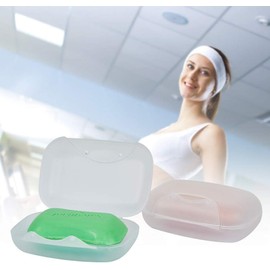 Soap Box Holder, 2-Pack Soap Dish Soap Savers Case Container for Bathroom Camping Gym (Translucent, L)