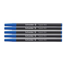Schneider Topball 850 Rollerball Pen Refill Euro 0.5mm Line Width (Pack of 5) Blue