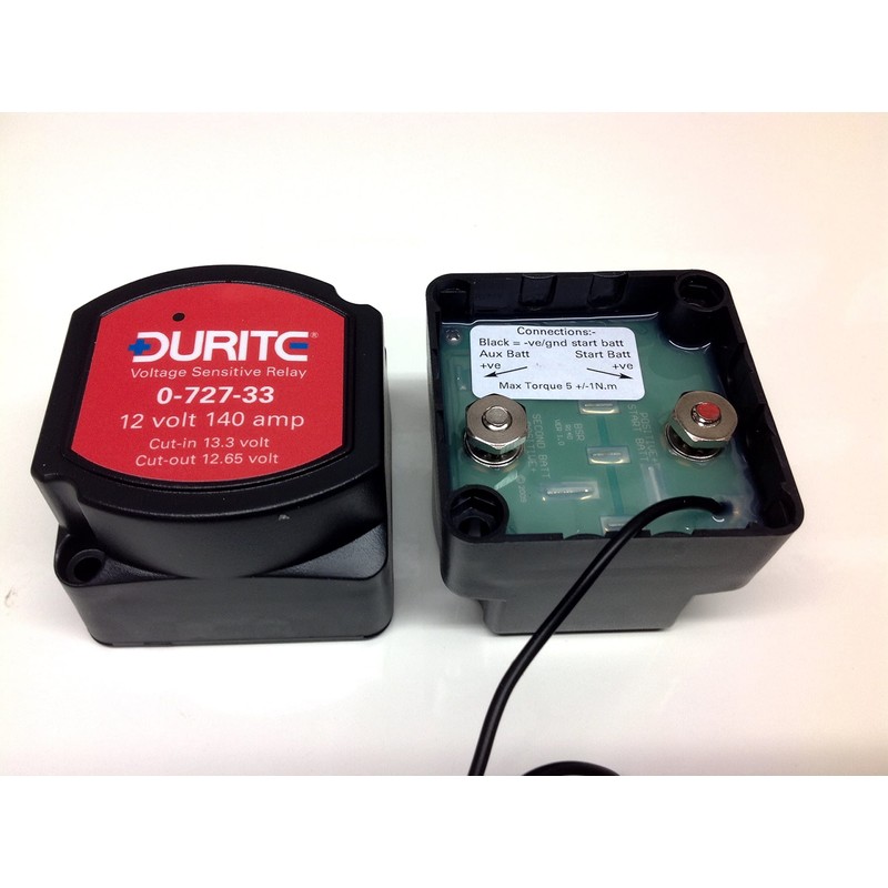 12V 140amp Durite 0-727-33 voltage sensitive/intelligent Split Charge Relay