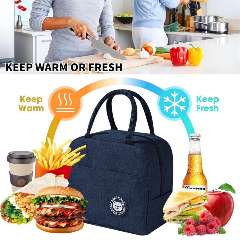 Lunch Bag Waterproof Insulated Lunch Tote Reusable Cooler Lunch Box