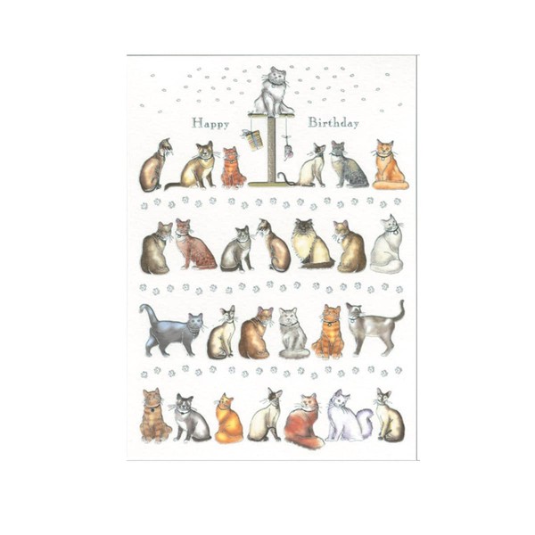 Design Design Rows of Cats, Birthday Card