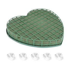 HEALLILY 1Pcs Premium Floral Foam Bricks Green： Wet Foam Blocks Heart shaped 32 x 30 x 3cm