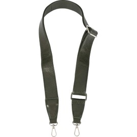 styleBREAKER 02013021 Adjustable Shoulder Strap Faux Leather Changing Bag Strap with Carabiner Hook Unisex, Dark Olive, Strap.