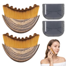 2PCS Contour Face Brush,Facial para Contorno Linfático, Cepillo de Masaje Facial, Diseño Ergonómico para Rostro, Mentón y Mandíbula (2PCS)