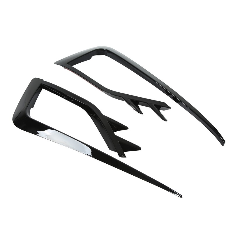 Pair Front Fog Light Lamp Eyebrow Trim Glossy Black for