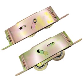 2 Pack Sliding Patio Door Tandem Roller Assembly Fits for Guardian, Croft, VinylMax Primarily Used on Vinyl Glass Doors, 5-3/4" Screw Hole Centers, 1-1/4" Steel Ball Bearing, End Adjustment