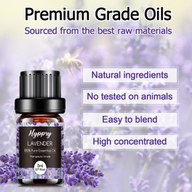 Hyppry Floral Essential Oils Fragrance Oils Set 14 x 5 ML, Premium Aromatherapy Scented Oils for Diffusers for Home - Lavender, Rose, Freesia, Ylang-Ylang, Jasmine, Chamomile, Neroli, Cherry Blossom