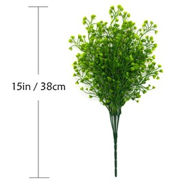 LOVENIMEN Artificial Shrubs, Plastic Plants Fake Simulation Bushes Wedding Indoor Home Garden Verandah Kitchen Parterre Office Table Centerpieces Arrangements Decoration Green 4pcs