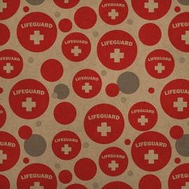 GRAPHICS & MORE Lifeguard Red and White Premium Kraft Gift Wrap Wrapping Paper Roll
