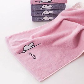 Miffy Snoopy Towel, Face Towel, Mini Bath Towel, Hand Towel, Soft, Low Pilling, Durable, Thin, Cute Goods (Miffy C, Set of 4)