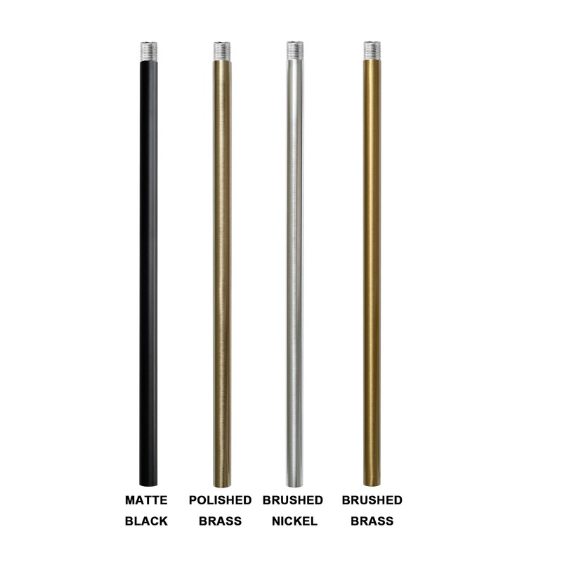 HALIGATE Polished Brass M10 Threaded Extension Rod for Pendant Light,