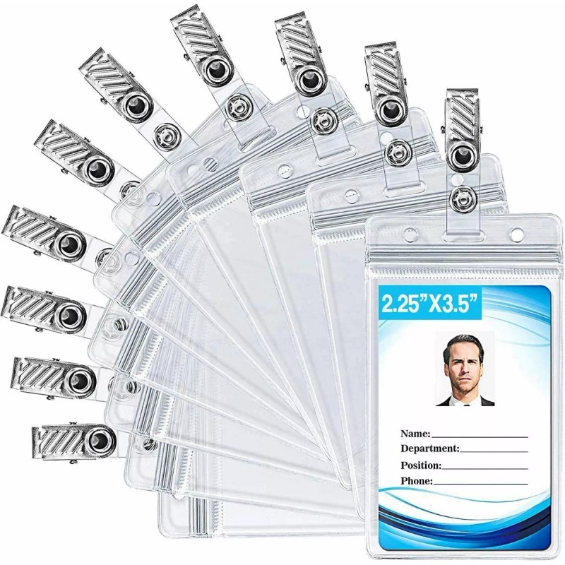 luis 100 Pcs Portagafete Metalico Con Banda Plastica Y Broche