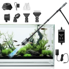 SainSmart XpertMatic Aquarium Gravel Cleaner, 528GPH/28W Powerful Fish Tank Cleaner, Adjustable Water Flow Aquarium Cleaner Kit, Electric Gravel Vacuum for Sand Washing and Water Changing