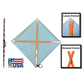 36" Reflective Super Bright Fluorescent Orange Roll-Up Warning Sign. Legend: ROAD CLOSED AHEAD W20-3