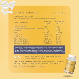 Moods | Focus Nootropicos - Bacopin, L-Glutamina, Melena de León, Ácido Alfa Lipoico y Zinc - Suplemento Alimenticio 100% Natural y Vegano - 60 Cápsulas Veganas - Unstoppable Mind