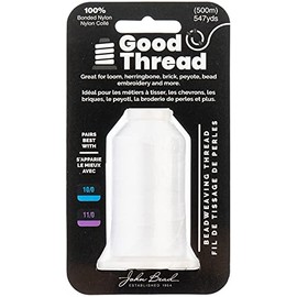 John Bead Good Thread 500m Spool White Bonded Nylon Thread | Beading Thread for Jewelry Making | Durable Nylon Thread for Craft Projects | Bead Weaving Thread | Bead Making Thread