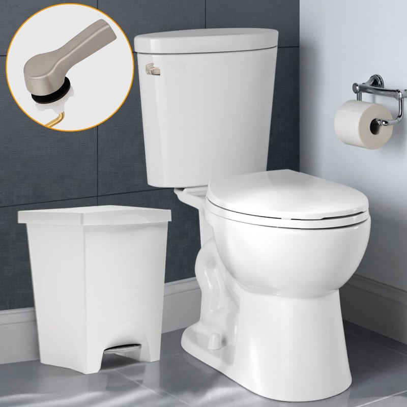 Hibbent Universal Metal Side Mount Toilet Handle Replacement Kit, Brass