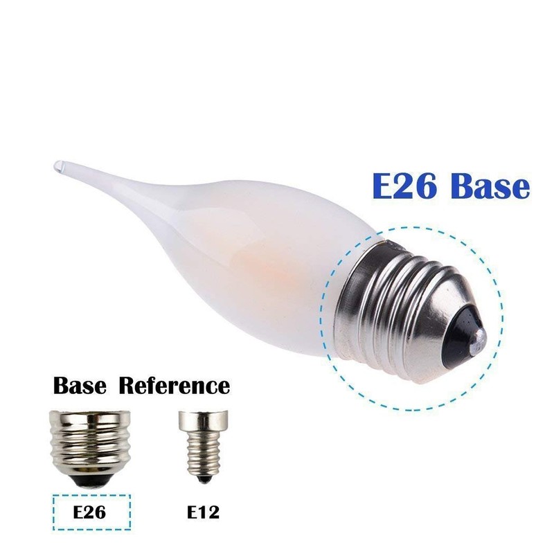 OPALRAY C35 6W Dimmable LED Candelabra Bulb, E26 Regular Base,
