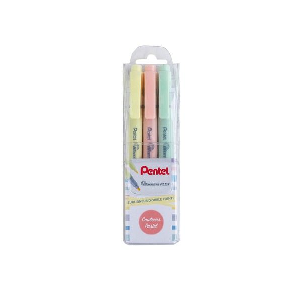 Pentel Illuminina Flex SLW11P Dual Tip Highlighter Pens - Pastel