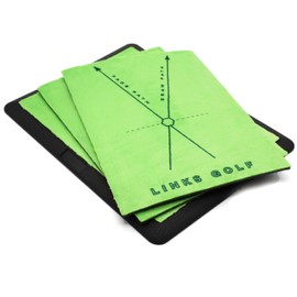 LINKS GOLF Premium Impact Golf Mat Replacements - Instant Swing Path Feedback Practice Mat - Advanced Guides (2 x Green Replacement Mats)