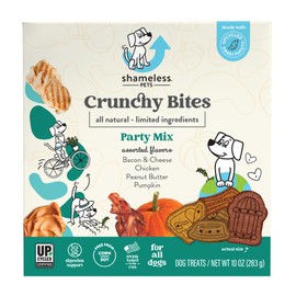 Shameless Pets Crunchy Dog Treats Party Mix Variety Flavors 10oz Size