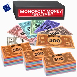Dinero de juego compatible con Monoply Money 60 Cada billete denominación, colores mezclados: $1, $5, $10, $20, $50, $100 y $500 (juego de 3)