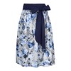 Women's Costume Skirt Dirndl Set with Bow Blue Floral Pattern