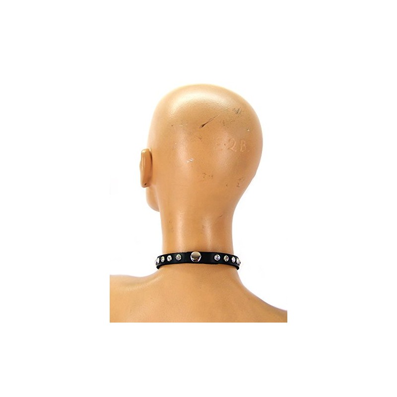 Leather Rhinestone Choker (Large)