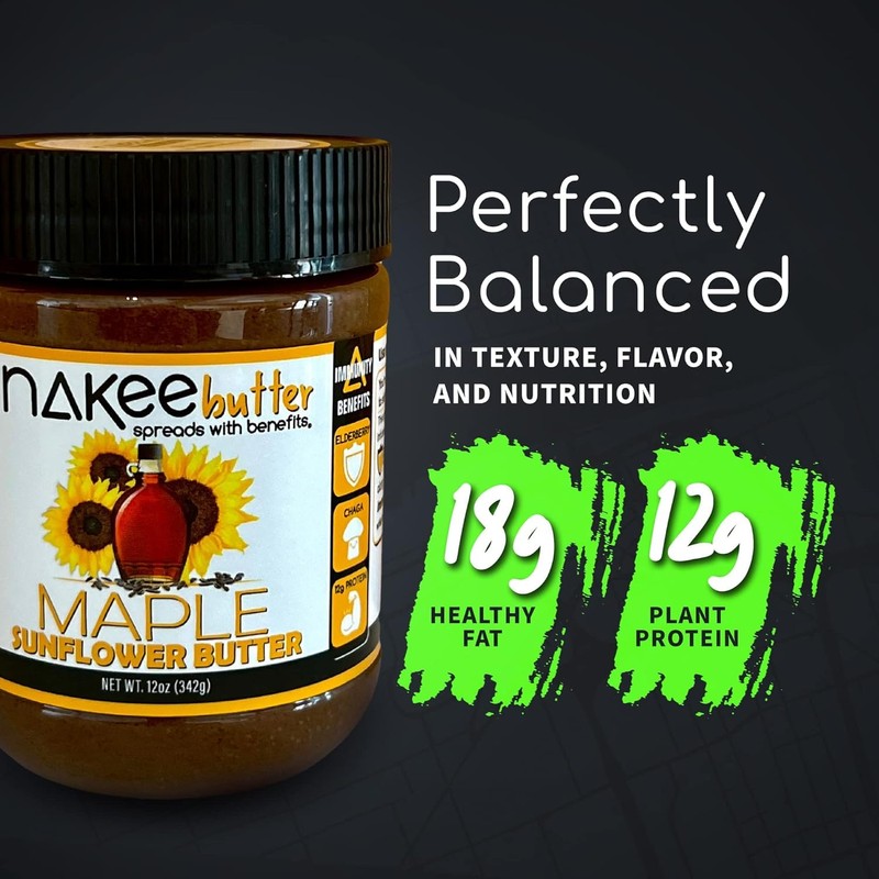 Nakee Butter: Maple Sunflower Vegan Butter, High Daily Protein Nut