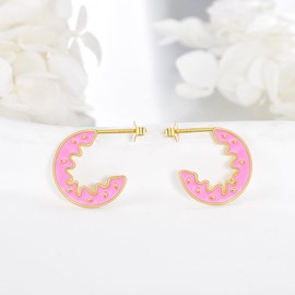 VONALA Sweet Donut Hoop Earrings 925 Sterling Silver Small Open Hoop Earrings Jewelry Gift for Women